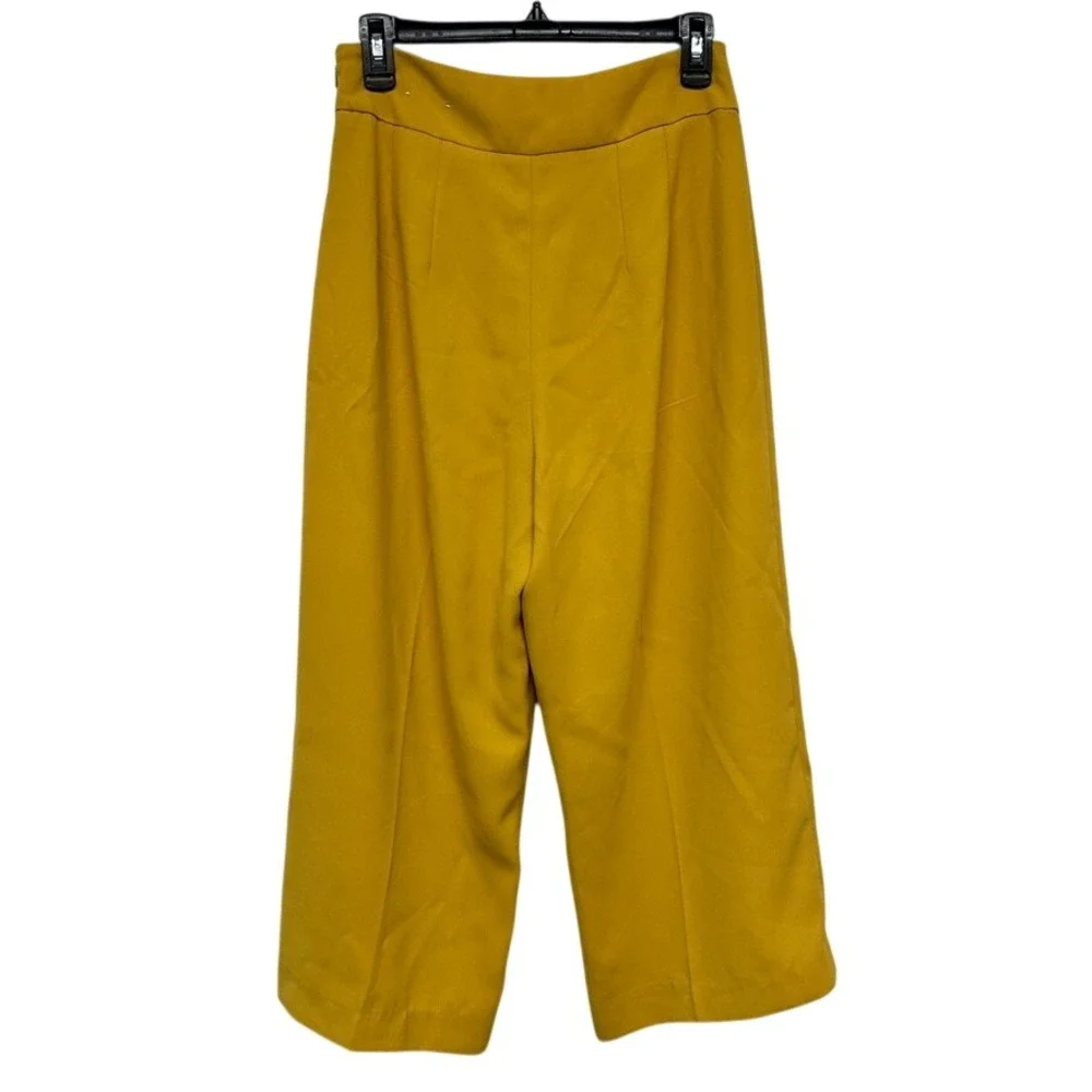 Express Women's Mustard Yellow High Rise Cropped Culottes Wide Leg Pants Size 8P - Picture 5 of 8